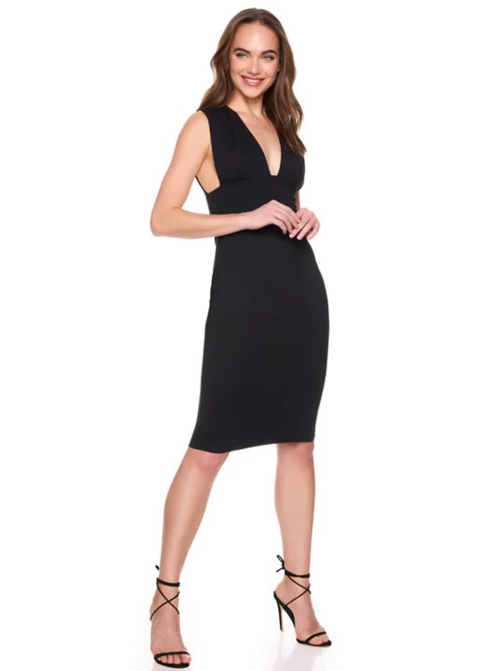 Susana Monaco Low Wide Front Strap Tank Dress NWT Black Medium